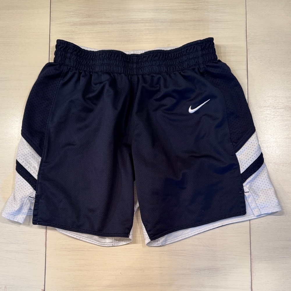 Nike Navy and White Reversible Basketball Shorts Size Small